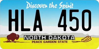 ND license plate HLA450