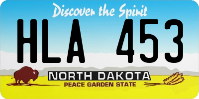 ND license plate HLA453
