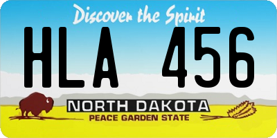 ND license plate HLA456