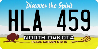ND license plate HLA459