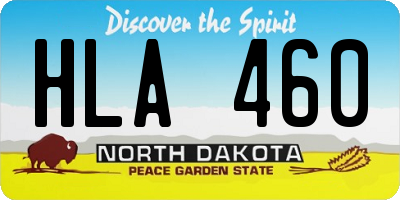 ND license plate HLA460