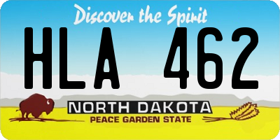 ND license plate HLA462