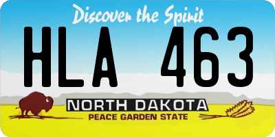 ND license plate HLA463