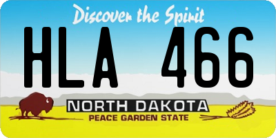 ND license plate HLA466