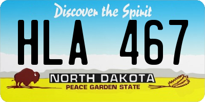 ND license plate HLA467