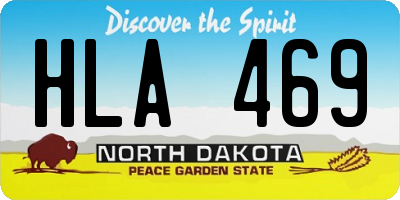 ND license plate HLA469