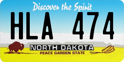 ND license plate HLA474