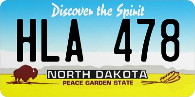 ND license plate HLA478
