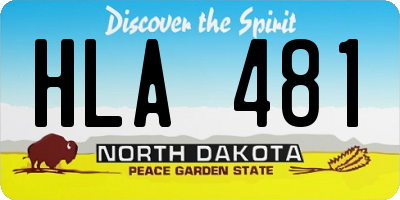 ND license plate HLA481