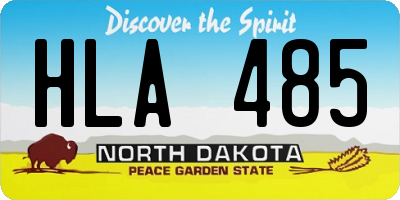 ND license plate HLA485