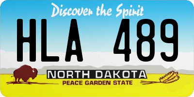 ND license plate HLA489