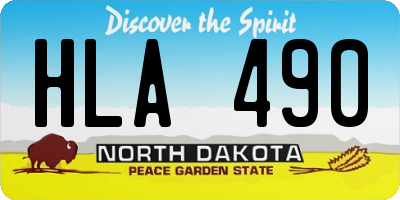 ND license plate HLA490