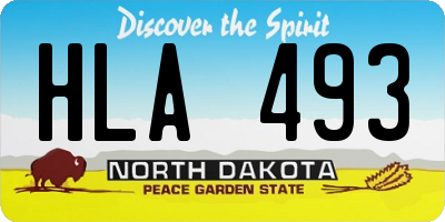 ND license plate HLA493