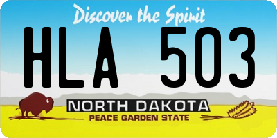 ND license plate HLA503