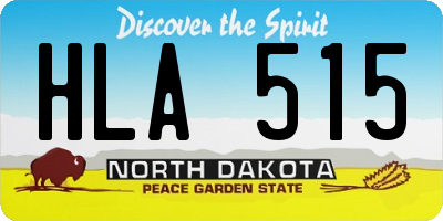 ND license plate HLA515