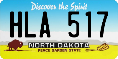 ND license plate HLA517
