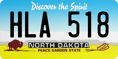 ND license plate HLA518