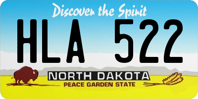 ND license plate HLA522