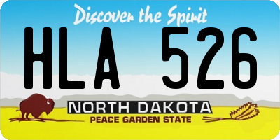 ND license plate HLA526