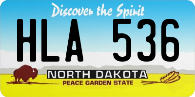 ND license plate HLA536