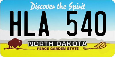 ND license plate HLA540