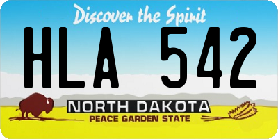 ND license plate HLA542