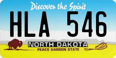 ND license plate HLA546