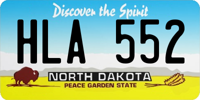 ND license plate HLA552