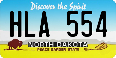 ND license plate HLA554