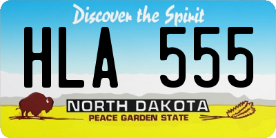 ND license plate HLA555