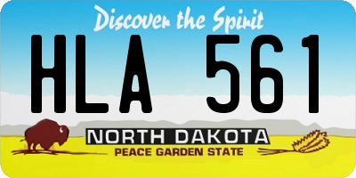 ND license plate HLA561