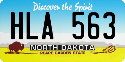 ND license plate HLA563