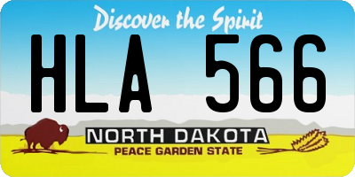 ND license plate HLA566