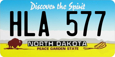 ND license plate HLA577