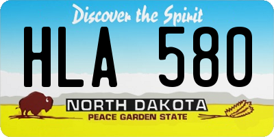 ND license plate HLA580