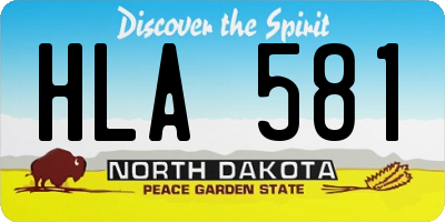 ND license plate HLA581