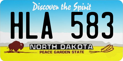 ND license plate HLA583