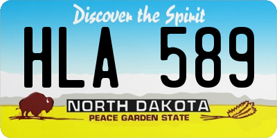 ND license plate HLA589