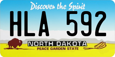 ND license plate HLA592