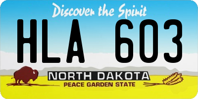 ND license plate HLA603