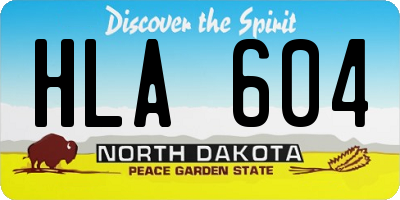ND license plate HLA604