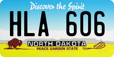 ND license plate HLA606