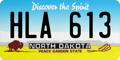 ND license plate HLA613