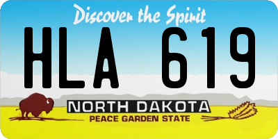 ND license plate HLA619