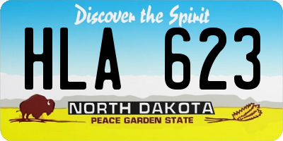 ND license plate HLA623