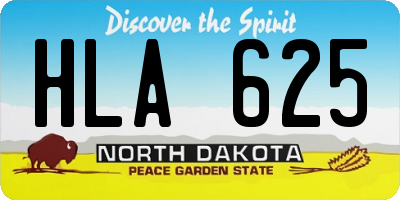 ND license plate HLA625