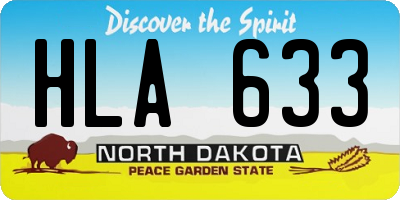 ND license plate HLA633