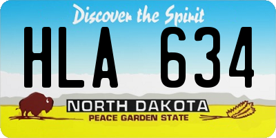 ND license plate HLA634