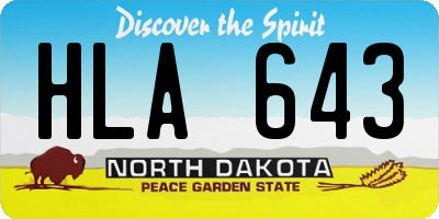 ND license plate HLA643