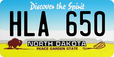 ND license plate HLA650